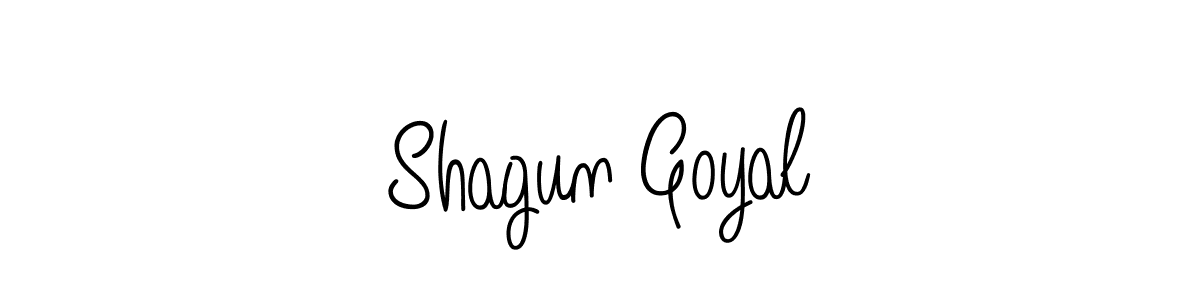 The best way (Angelique-Rose-font-FFP) to make a short signature is to pick only two or three words in your name. The name Shagun Goyal include a total of six letters. For converting this name. Shagun Goyal signature style 5 images and pictures png