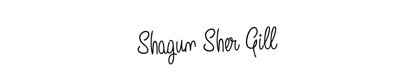 The best way (Angelique-Rose-font-FFP) to make a short signature is to pick only two or three words in your name. The name Shagun Sher Gill include a total of six letters. For converting this name. Shagun Sher Gill signature style 5 images and pictures png
