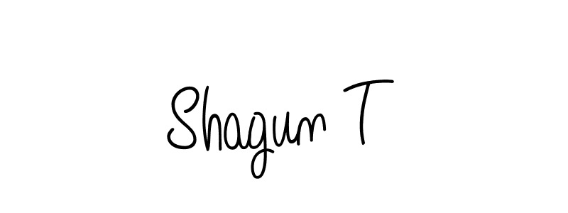 Make a beautiful signature design for name Shagun T. With this signature (Angelique-Rose-font-FFP) style, you can create a handwritten signature for free. Shagun T signature style 5 images and pictures png