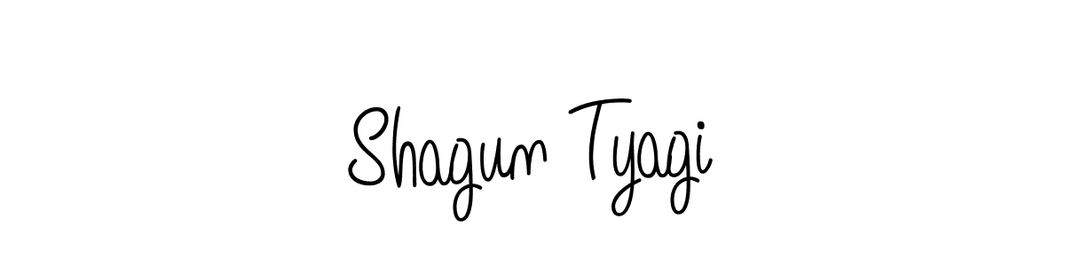 The best way (Angelique-Rose-font-FFP) to make a short signature is to pick only two or three words in your name. The name Shagun Tyagi include a total of six letters. For converting this name. Shagun Tyagi signature style 5 images and pictures png
