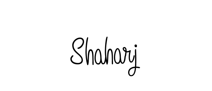 Use a signature maker to create a handwritten signature online. With this signature software, you can design (Angelique-Rose-font-FFP) your own signature for name Shaharj. Shaharj signature style 5 images and pictures png