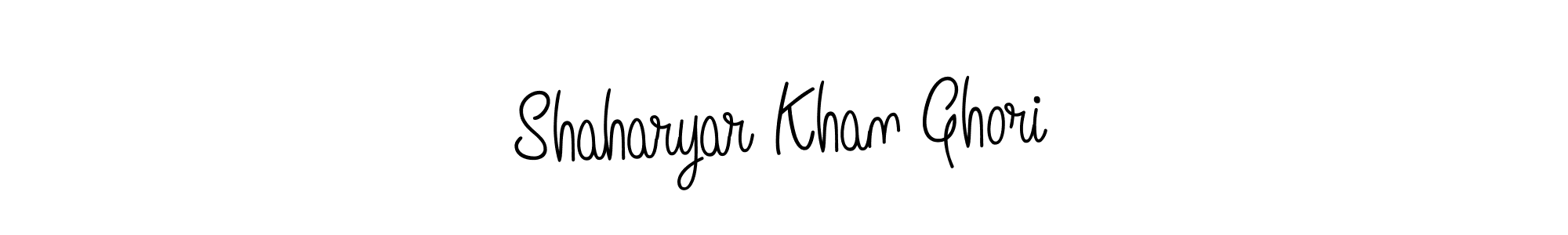 Use a signature maker to create a handwritten signature online. With this signature software, you can design (Angelique-Rose-font-FFP) your own signature for name Shaharyar Khan Ghori. Shaharyar Khan Ghori signature style 5 images and pictures png