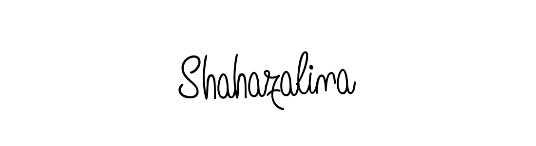 Make a beautiful signature design for name Shahazalina. With this signature (Angelique-Rose-font-FFP) style, you can create a handwritten signature for free. Shahazalina signature style 5 images and pictures png