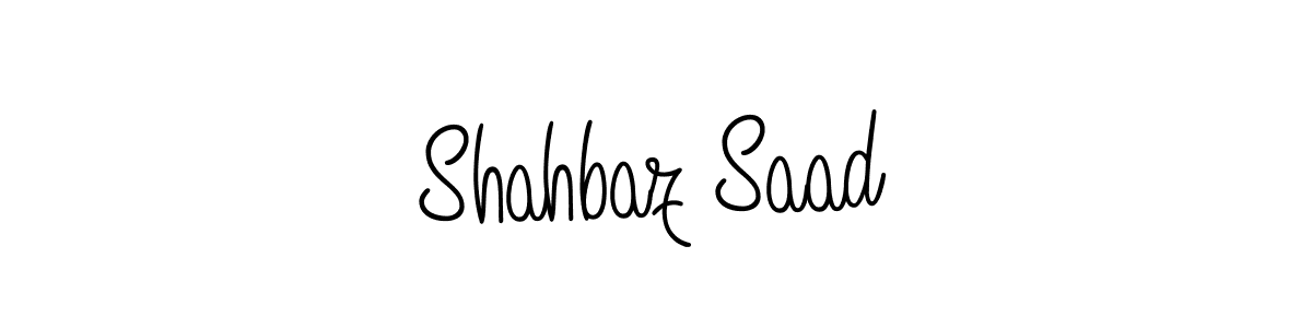 You should practise on your own different ways (Angelique-Rose-font-FFP) to write your name (Shahbaz Saad) in signature. don't let someone else do it for you. Shahbaz Saad signature style 5 images and pictures png