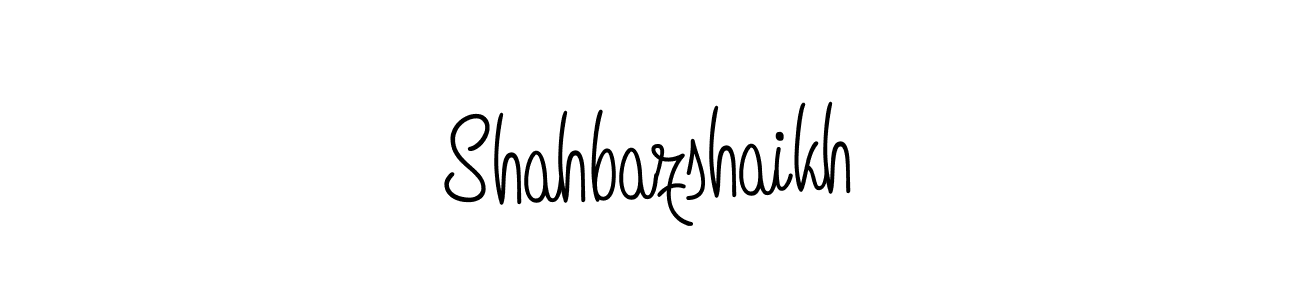 Use a signature maker to create a handwritten signature online. With this signature software, you can design (Angelique-Rose-font-FFP) your own signature for name Shahbazshaikh. Shahbazshaikh signature style 5 images and pictures png