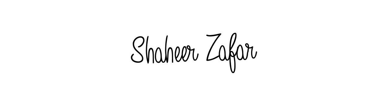 You should practise on your own different ways (Angelique-Rose-font-FFP) to write your name (Shaheer Zafar) in signature. don't let someone else do it for you. Shaheer Zafar signature style 5 images and pictures png