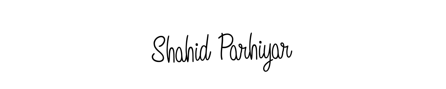 Make a beautiful signature design for name Shahid Parhiyar. With this signature (Angelique-Rose-font-FFP) style, you can create a handwritten signature for free. Shahid Parhiyar signature style 5 images and pictures png