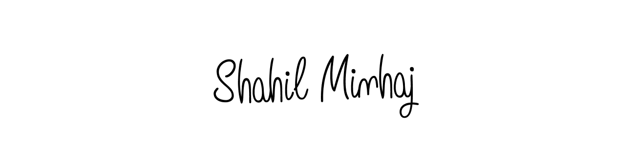 Make a beautiful signature design for name Shahil Minhaj. With this signature (Angelique-Rose-font-FFP) style, you can create a handwritten signature for free. Shahil Minhaj signature style 5 images and pictures png