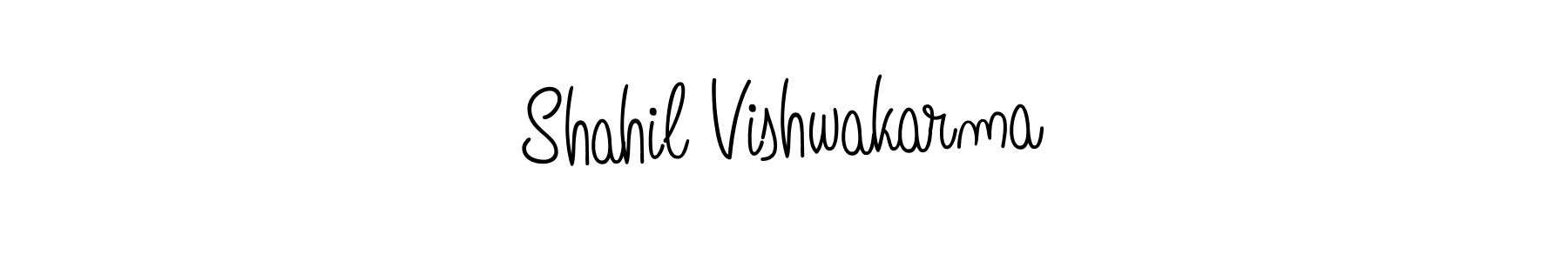 Shahil Vishwakarma stylish signature style. Best Handwritten Sign (Angelique-Rose-font-FFP) for my name. Handwritten Signature Collection Ideas for my name Shahil Vishwakarma. Shahil Vishwakarma signature style 5 images and pictures png