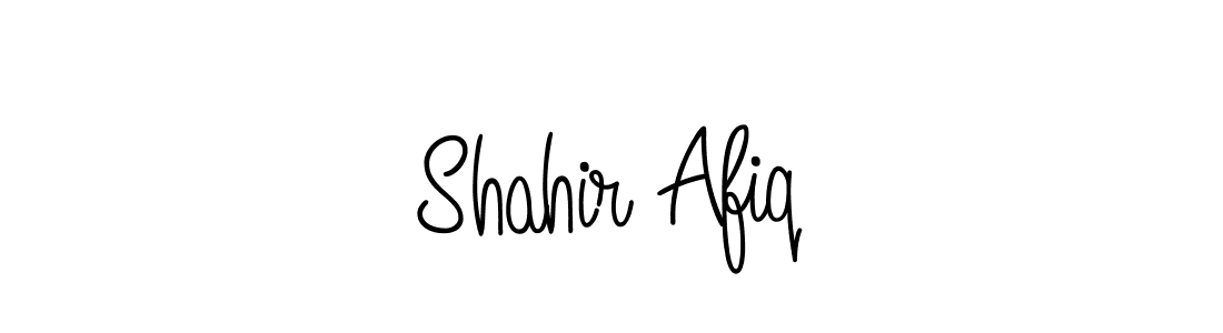 The best way (Angelique-Rose-font-FFP) to make a short signature is to pick only two or three words in your name. The name Shahir Afiq include a total of six letters. For converting this name. Shahir Afiq signature style 5 images and pictures png
