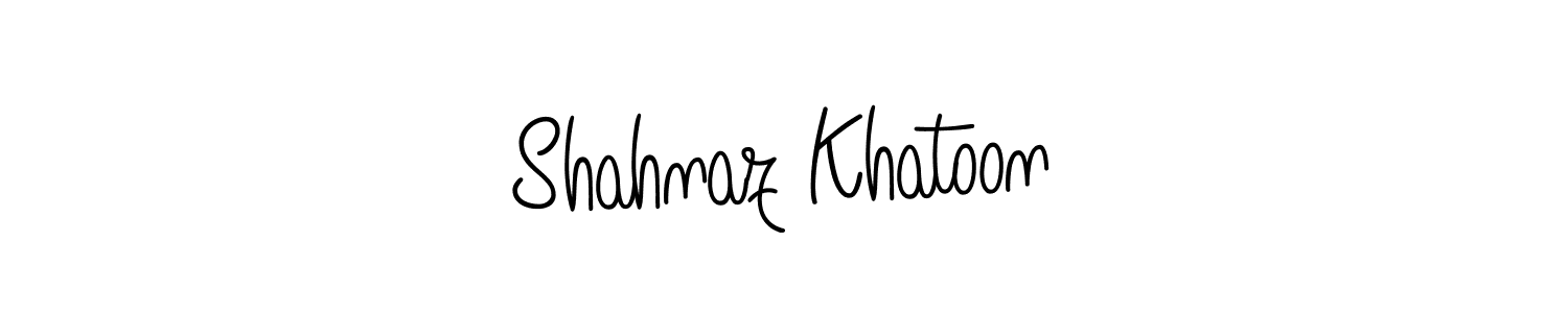 You should practise on your own different ways (Angelique-Rose-font-FFP) to write your name (Shahnaz Khatoon) in signature. don't let someone else do it for you. Shahnaz Khatoon signature style 5 images and pictures png
