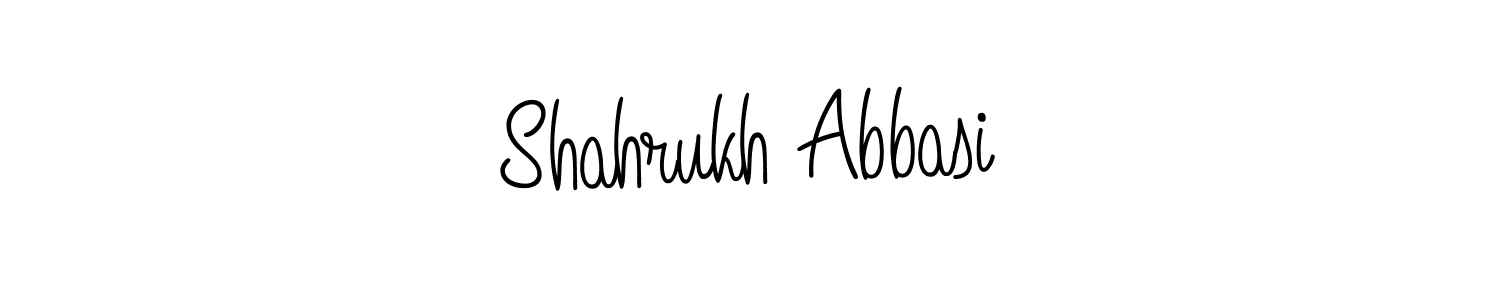 You should practise on your own different ways (Angelique-Rose-font-FFP) to write your name (Shahrukh Abbasi) in signature. don't let someone else do it for you. Shahrukh Abbasi signature style 5 images and pictures png