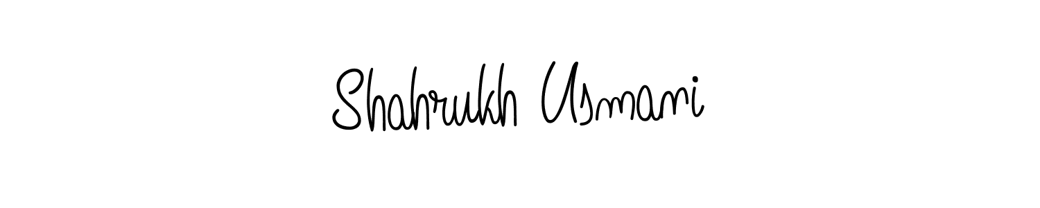 You should practise on your own different ways (Angelique-Rose-font-FFP) to write your name (Shahrukh Usmani) in signature. don't let someone else do it for you. Shahrukh Usmani signature style 5 images and pictures png