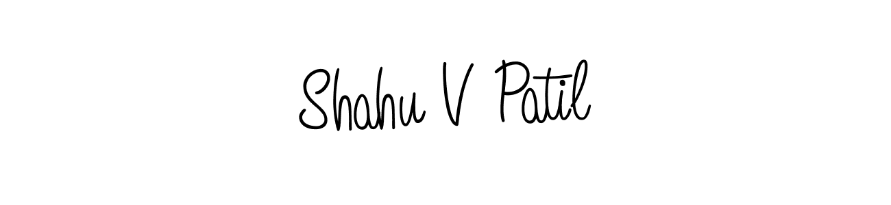 Shahu V Patil stylish signature style. Best Handwritten Sign (Angelique-Rose-font-FFP) for my name. Handwritten Signature Collection Ideas for my name Shahu V Patil. Shahu V Patil signature style 5 images and pictures png
