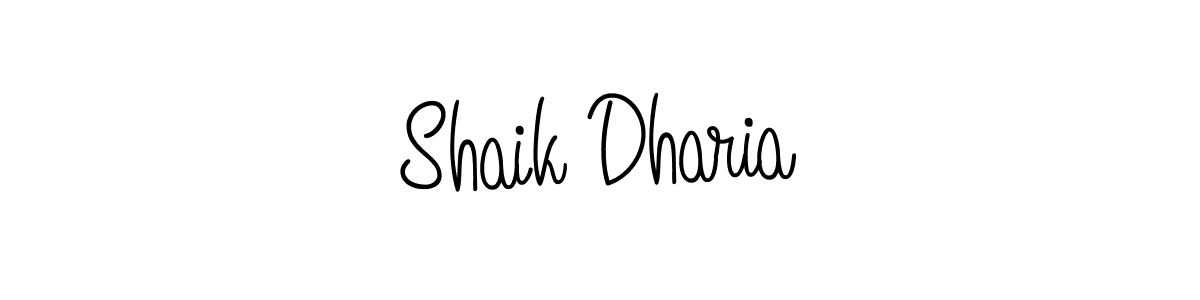 Design your own signature with our free online signature maker. With this signature software, you can create a handwritten (Angelique-Rose-font-FFP) signature for name Shaik Dharia. Shaik Dharia signature style 5 images and pictures png