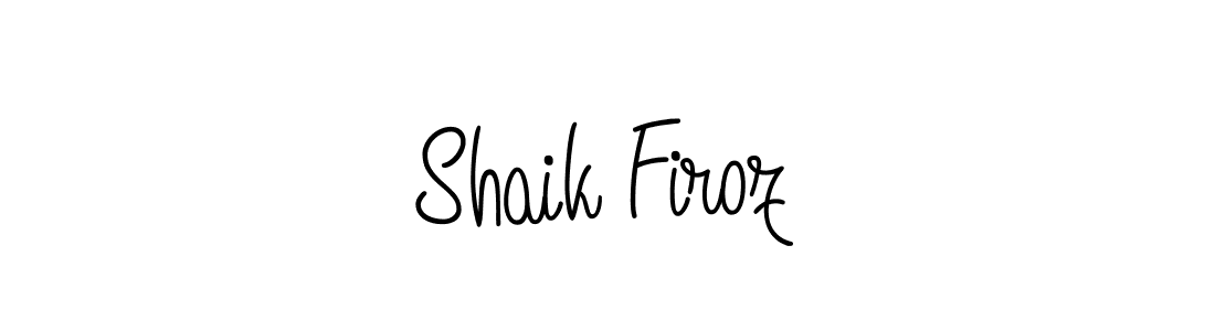 The best way (Angelique-Rose-font-FFP) to make a short signature is to pick only two or three words in your name. The name Shaik Firoz include a total of six letters. For converting this name. Shaik Firoz signature style 5 images and pictures png