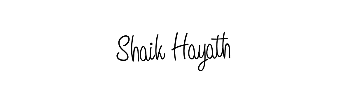 The best way (Angelique-Rose-font-FFP) to make a short signature is to pick only two or three words in your name. The name Shaik Hayath include a total of six letters. For converting this name. Shaik Hayath signature style 5 images and pictures png