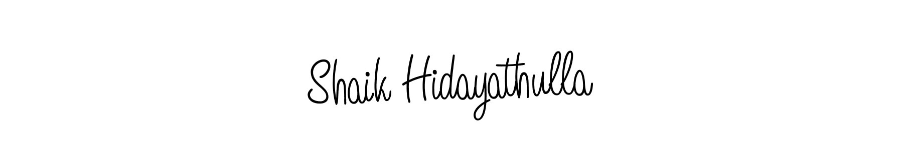 The best way (Angelique-Rose-font-FFP) to make a short signature is to pick only two or three words in your name. The name Shaik Hidayathulla include a total of six letters. For converting this name. Shaik Hidayathulla signature style 5 images and pictures png