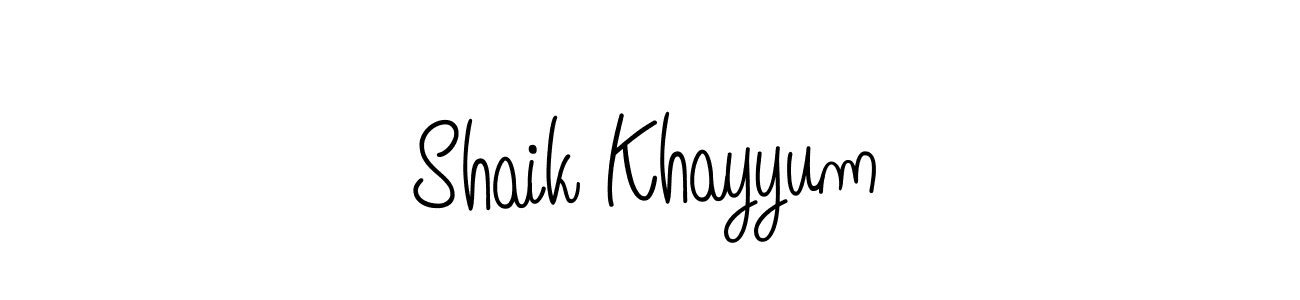 Create a beautiful signature design for name Shaik Khayyum. With this signature (Angelique-Rose-font-FFP) fonts, you can make a handwritten signature for free. Shaik Khayyum signature style 5 images and pictures png
