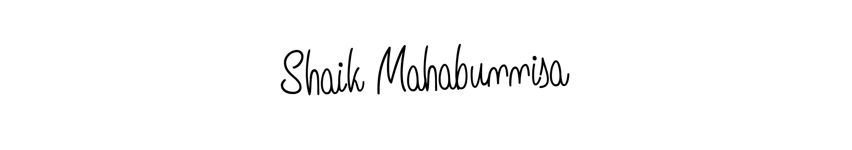 Shaik Mahabunnisa stylish signature style. Best Handwritten Sign (Angelique-Rose-font-FFP) for my name. Handwritten Signature Collection Ideas for my name Shaik Mahabunnisa. Shaik Mahabunnisa signature style 5 images and pictures png