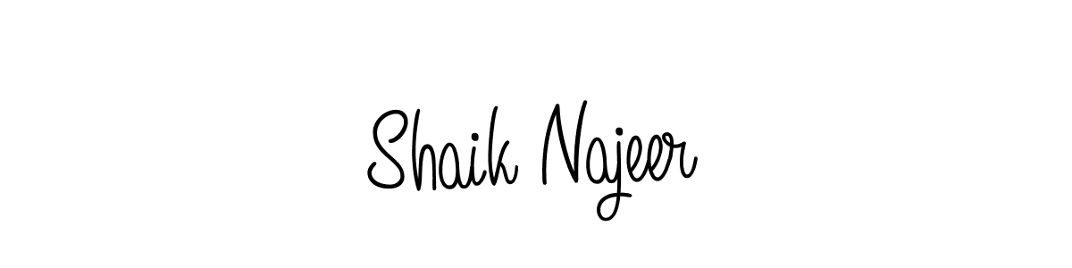 How to make Shaik Najeer name signature. Use Angelique-Rose-font-FFP style for creating short signs online. This is the latest handwritten sign. Shaik Najeer signature style 5 images and pictures png