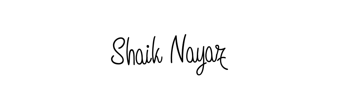 Use a signature maker to create a handwritten signature online. With this signature software, you can design (Angelique-Rose-font-FFP) your own signature for name Shaik Nayaz. Shaik Nayaz signature style 5 images and pictures png