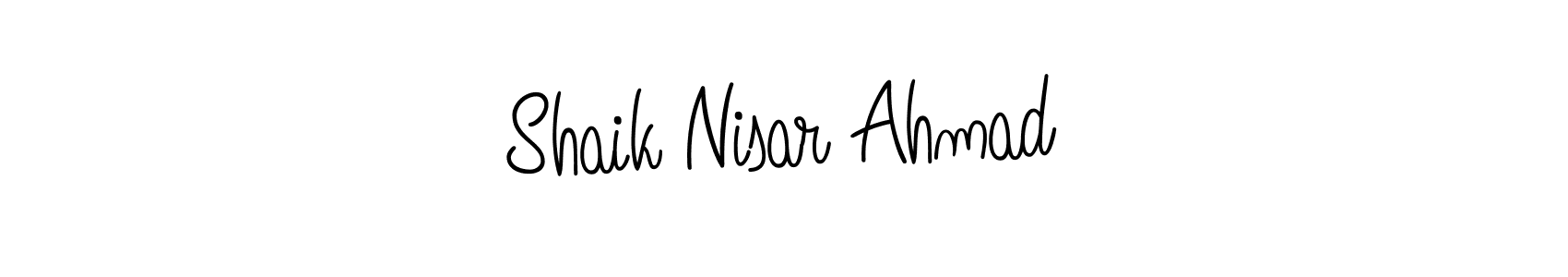 Create a beautiful signature design for name Shaik Nisar Ahmad. With this signature (Angelique-Rose-font-FFP) fonts, you can make a handwritten signature for free. Shaik Nisar Ahmad signature style 5 images and pictures png