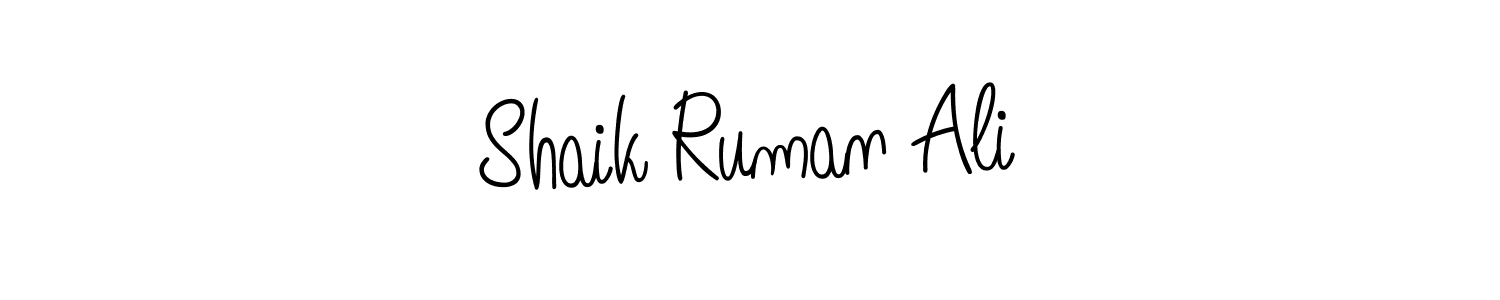 You should practise on your own different ways (Angelique-Rose-font-FFP) to write your name (Shaik Ruman Ali) in signature. don't let someone else do it for you. Shaik Ruman Ali signature style 5 images and pictures png