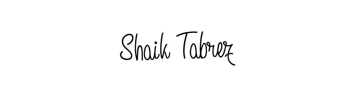 The best way (Angelique-Rose-font-FFP) to make a short signature is to pick only two or three words in your name. The name Shaik Tabrez include a total of six letters. For converting this name. Shaik Tabrez signature style 5 images and pictures png