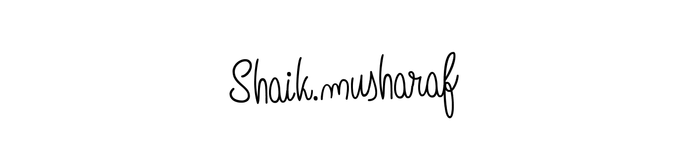 The best way (Angelique-Rose-font-FFP) to make a short signature is to pick only two or three words in your name. The name Shaik.musharaf include a total of six letters. For converting this name. Shaik.musharaf signature style 5 images and pictures png