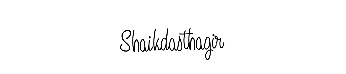 You should practise on your own different ways (Angelique-Rose-font-FFP) to write your name (Shaikdasthagir) in signature. don't let someone else do it for you. Shaikdasthagir signature style 5 images and pictures png