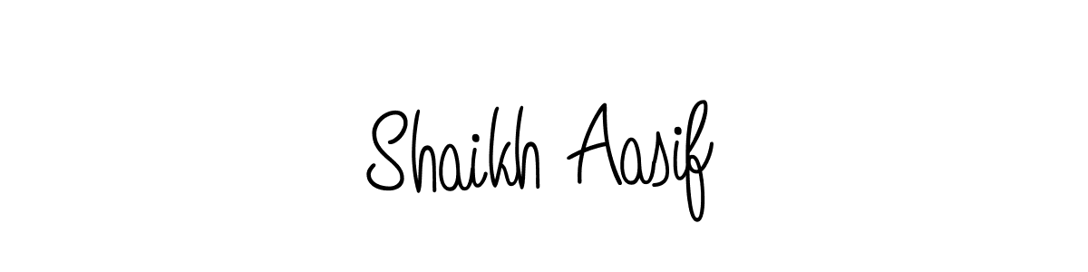 The best way (Angelique-Rose-font-FFP) to make a short signature is to pick only two or three words in your name. The name Shaikh Aasif include a total of six letters. For converting this name. Shaikh Aasif signature style 5 images and pictures png