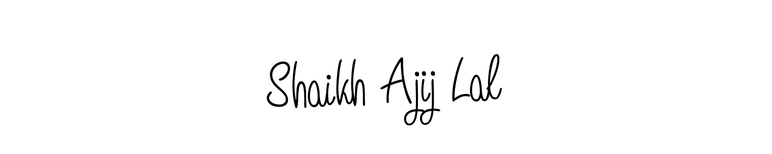 Use a signature maker to create a handwritten signature online. With this signature software, you can design (Angelique-Rose-font-FFP) your own signature for name Shaikh Ajij Lal. Shaikh Ajij Lal signature style 5 images and pictures png