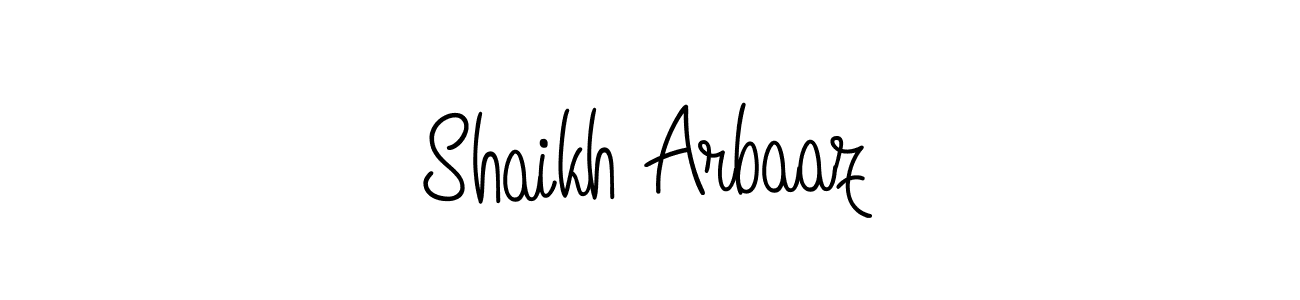 Use a signature maker to create a handwritten signature online. With this signature software, you can design (Angelique-Rose-font-FFP) your own signature for name Shaikh Arbaaz. Shaikh Arbaaz signature style 5 images and pictures png