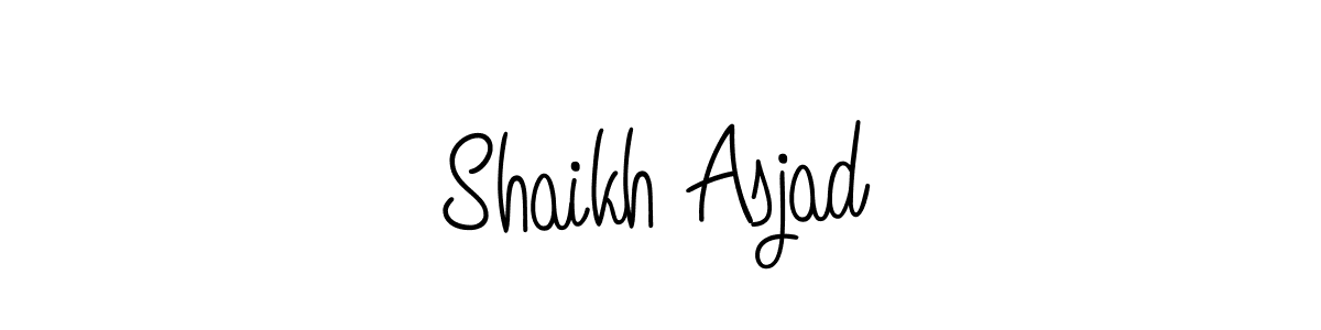 You should practise on your own different ways (Angelique-Rose-font-FFP) to write your name (Shaikh Asjad) in signature. don't let someone else do it for you. Shaikh Asjad signature style 5 images and pictures png