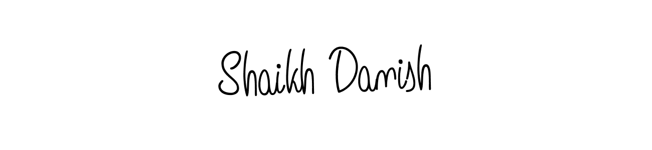 Shaikh Danish stylish signature style. Best Handwritten Sign (Angelique-Rose-font-FFP) for my name. Handwritten Signature Collection Ideas for my name Shaikh Danish. Shaikh Danish signature style 5 images and pictures png