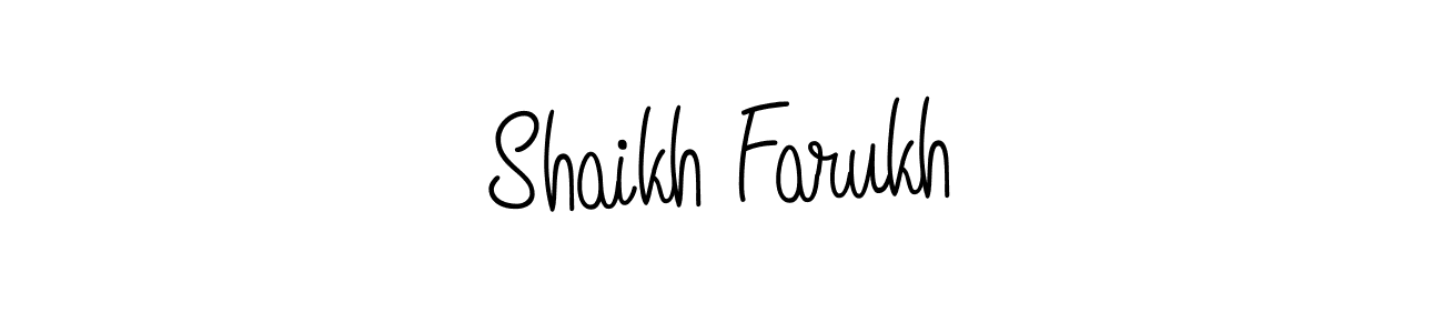 Create a beautiful signature design for name Shaikh Farukh. With this signature (Angelique-Rose-font-FFP) fonts, you can make a handwritten signature for free. Shaikh Farukh signature style 5 images and pictures png