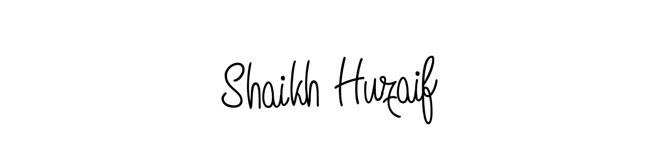 The best way (Angelique-Rose-font-FFP) to make a short signature is to pick only two or three words in your name. The name Shaikh Huzaif include a total of six letters. For converting this name. Shaikh Huzaif signature style 5 images and pictures png