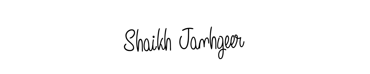 Use a signature maker to create a handwritten signature online. With this signature software, you can design (Angelique-Rose-font-FFP) your own signature for name Shaikh Janhgeer. Shaikh Janhgeer signature style 5 images and pictures png
