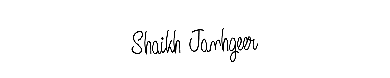 Use a signature maker to create a handwritten signature online. With this signature software, you can design (Angelique-Rose-font-FFP) your own signature for name Shaikh Janhgeer. Shaikh Janhgeer signature style 5 images and pictures png