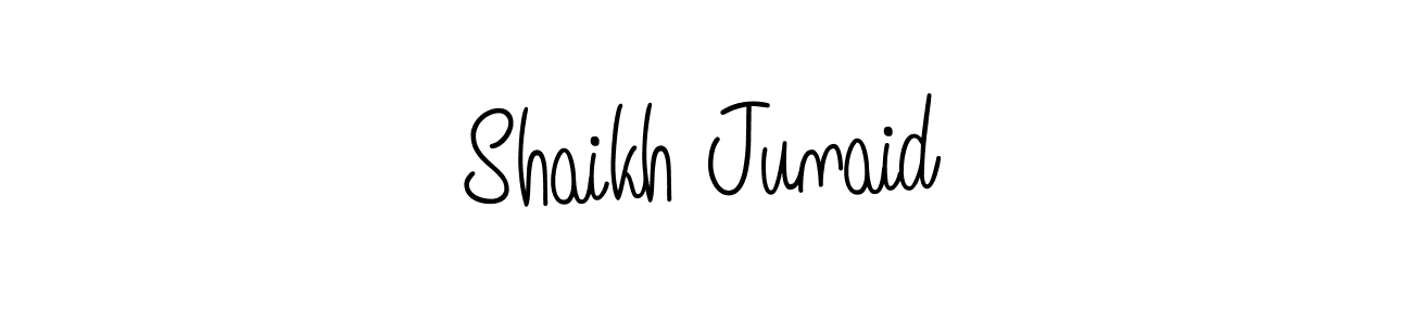 How to make Shaikh Junaid name signature. Use Angelique-Rose-font-FFP style for creating short signs online. This is the latest handwritten sign. Shaikh Junaid signature style 5 images and pictures png