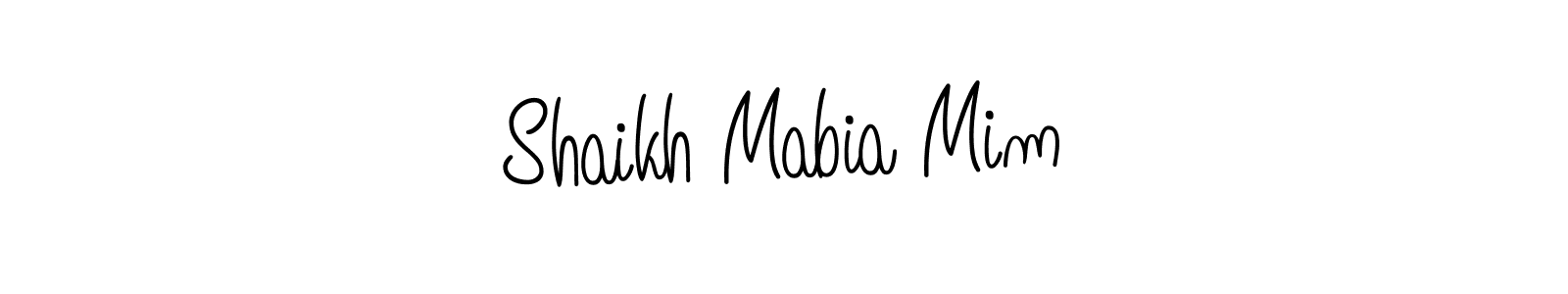 Use a signature maker to create a handwritten signature online. With this signature software, you can design (Angelique-Rose-font-FFP) your own signature for name Shaikh Mabia Mim. Shaikh Mabia Mim signature style 5 images and pictures png