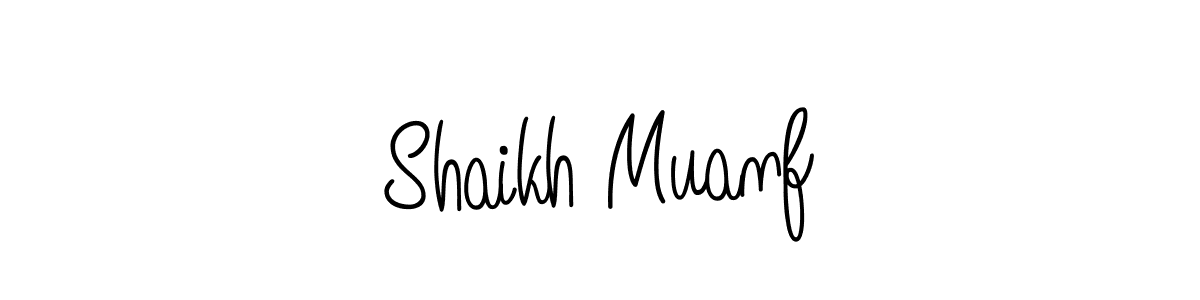 Create a beautiful signature design for name Shaikh Muanf. With this signature (Angelique-Rose-font-FFP) fonts, you can make a handwritten signature for free. Shaikh Muanf signature style 5 images and pictures png
