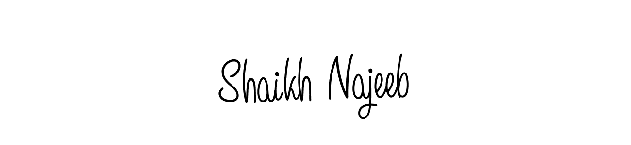 Also we have Shaikh Najeeb name is the best signature style. Create professional handwritten signature collection using Angelique-Rose-font-FFP autograph style. Shaikh Najeeb signature style 5 images and pictures png