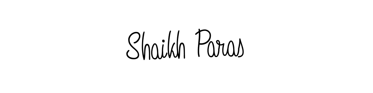 How to make Shaikh Paras name signature. Use Angelique-Rose-font-FFP style for creating short signs online. This is the latest handwritten sign. Shaikh Paras signature style 5 images and pictures png