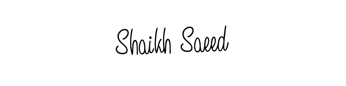 How to make Shaikh Saeed name signature. Use Angelique-Rose-font-FFP style for creating short signs online. This is the latest handwritten sign. Shaikh Saeed signature style 5 images and pictures png