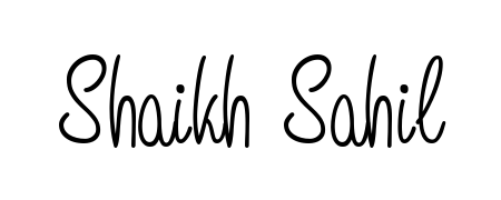 A stylish, flowing autograph style designed for name Shaikh Sahil using Angelique-Rose-font-FFP typography. Perfect for digital creative projects. Shaikh Sahil signature style 5 images and pictures png