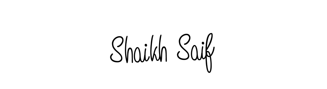 You should practise on your own different ways (Angelique-Rose-font-FFP) to write your name (Shaikh Saif) in signature. don't let someone else do it for you. Shaikh Saif signature style 5 images and pictures png