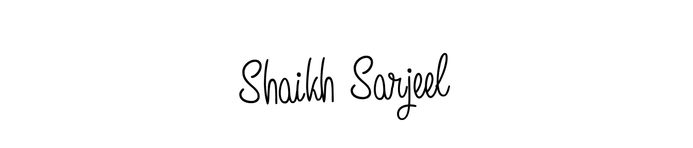 How to make Shaikh Sarjeel name signature. Use Angelique-Rose-font-FFP style for creating short signs online. This is the latest handwritten sign. Shaikh Sarjeel signature style 5 images and pictures png