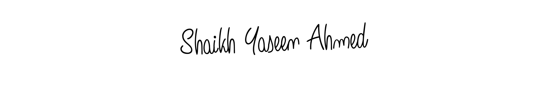 The best way (Angelique-Rose-font-FFP) to make a short signature is to pick only two or three words in your name. The name Shaikh Yaseen Ahmed include a total of six letters. For converting this name. Shaikh Yaseen Ahmed signature style 5 images and pictures png